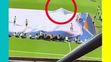 ¡Quedó atrapado en una bandera! El blooper futbolero que se volvió viral