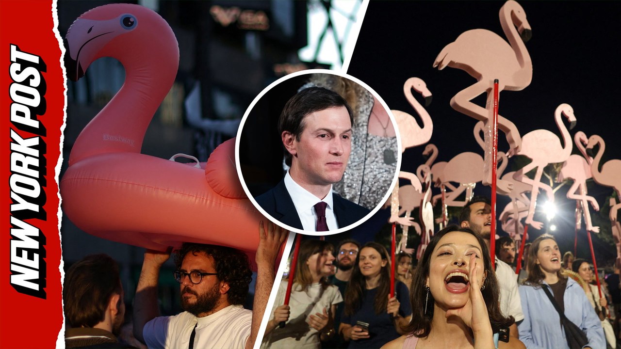 Albanian Protesters Wield Giant Flamingos in Revolt Over Kushner-Linked Resort