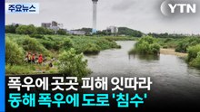 폭우에 도로 침수·낚시꾼 고립...강풍에 시설 피해 / YTN