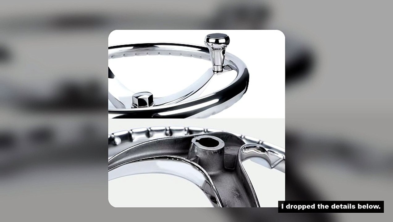 Stainless Steel Boat Steering Wheel, 3 Spoke, 13-1/2 "Dia, With 1/2 " or 5/8" Nut
