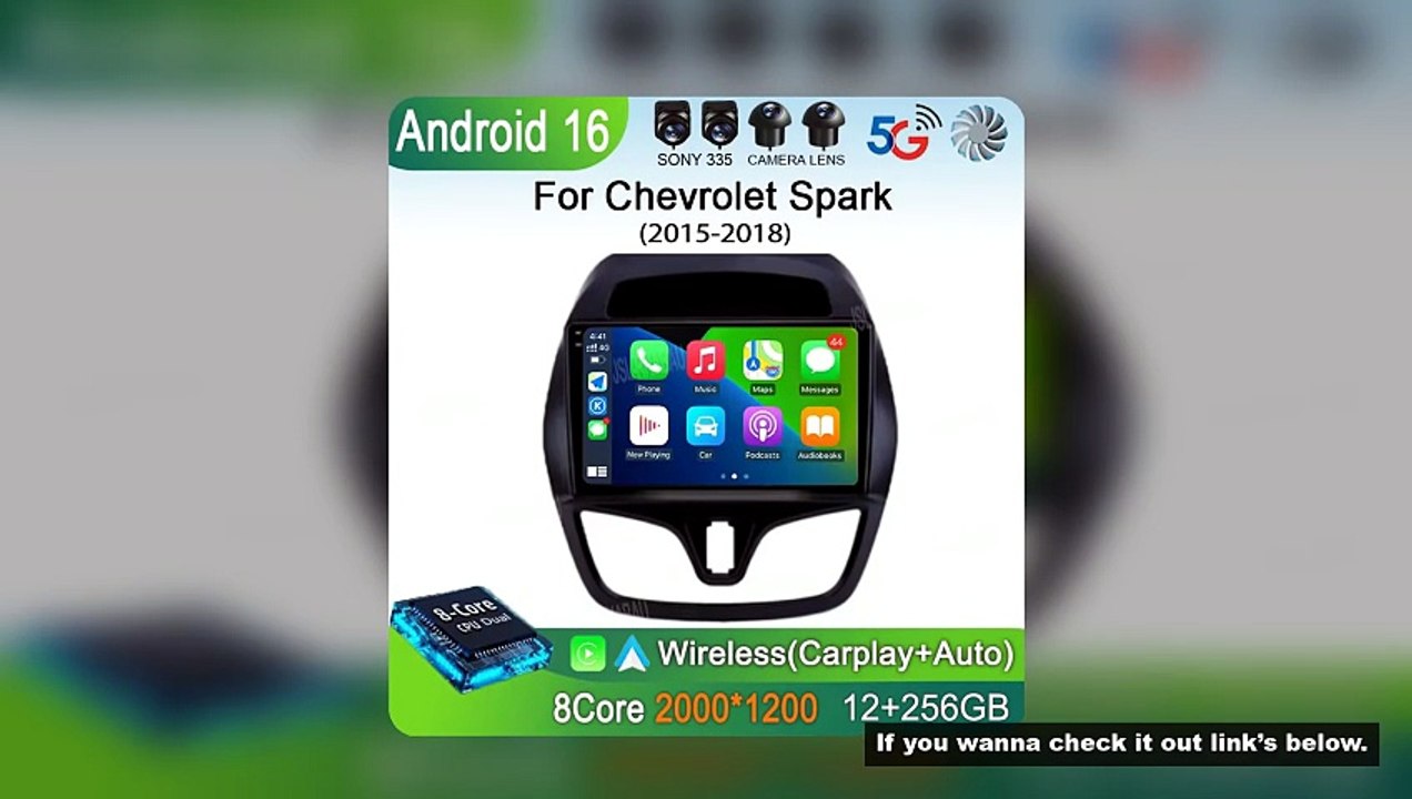 Android 16 Carplay Auto WIFI+4G Car Radio For Chevrolet Spark 2015 2016 2017 2018 Multimedia GPS Pla