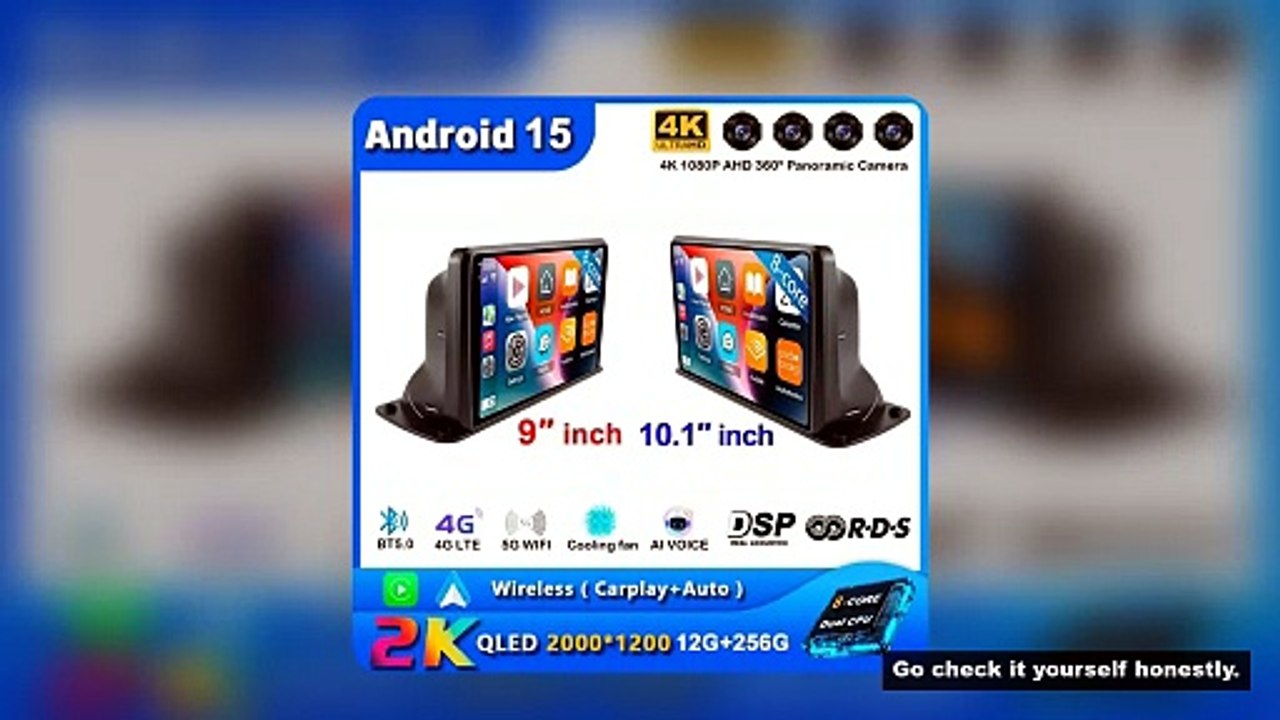 9/10 Inch Carplay Android 15 Car Radio Multimedia Navigation gps For Instrument Panel Universal Truc
