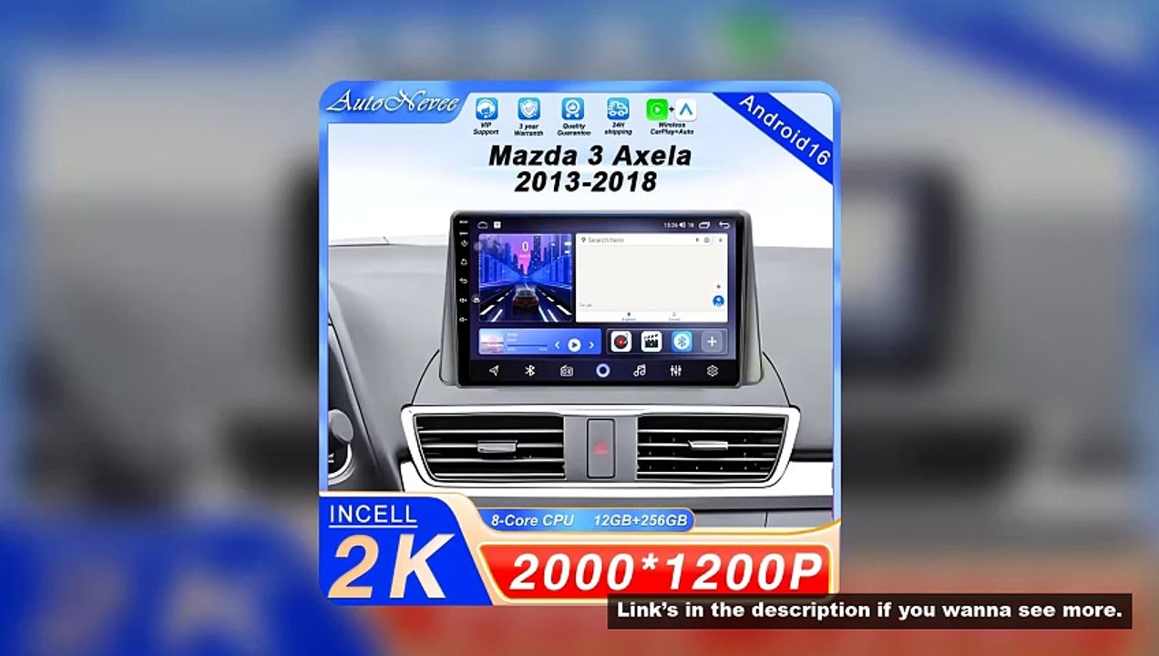 Android 16 Carplay Auto Car Radio For Mazda 3 Axela 2013-2018 Stereo GPS Navigation Multimedia Video