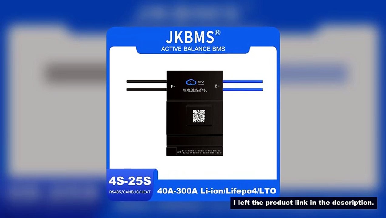JkBms Active Balance Bms 4S 8S 12S 13S 14S 16S 17S 20S 24S Smart Bms Lifepo4 Li-Ion Lto Battery 40A