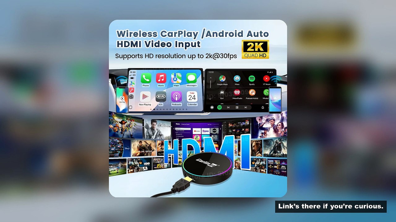 Carlinkit Car TV Mate Multimedia HDMI Adapter 3-in-1 Wired to Wireless CarPlay Android Auto Box HD V
