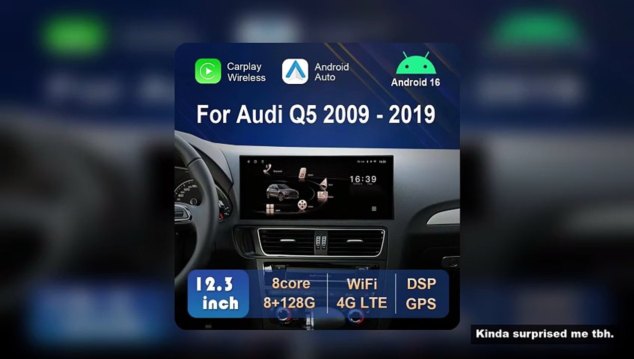 QLED Screen Android 16 Car Video Multimedia Player for Audi Q5 2009 - 2019 Wireless Carplay HD Touch