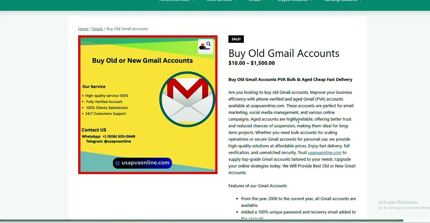 How Can I Buy Aged Old PVA Gmail Accounts in the USA
