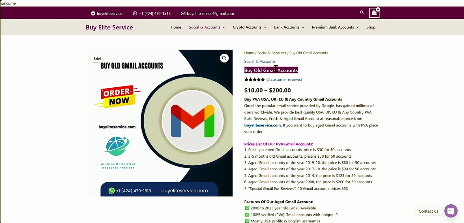 Top 3 Sites to Buy, Old Gmail Accounts - PVA Aged
