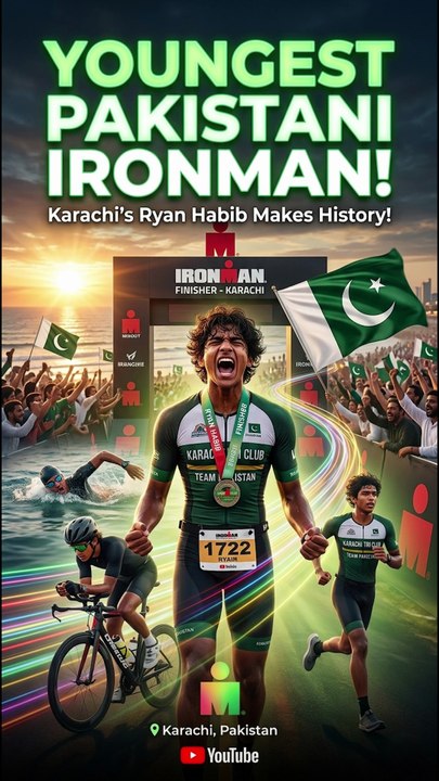 Karachi’s Rayan Habib Becomes Youngest Pakistani to Complete the Ironman Challenge!