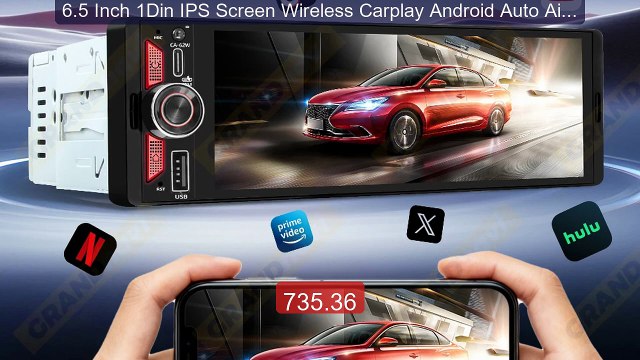 6.5 Inch 1Din IPS Screen Wireless Carplay Android Auto Airplay... Hot Deal 2026 | Limited Offer!