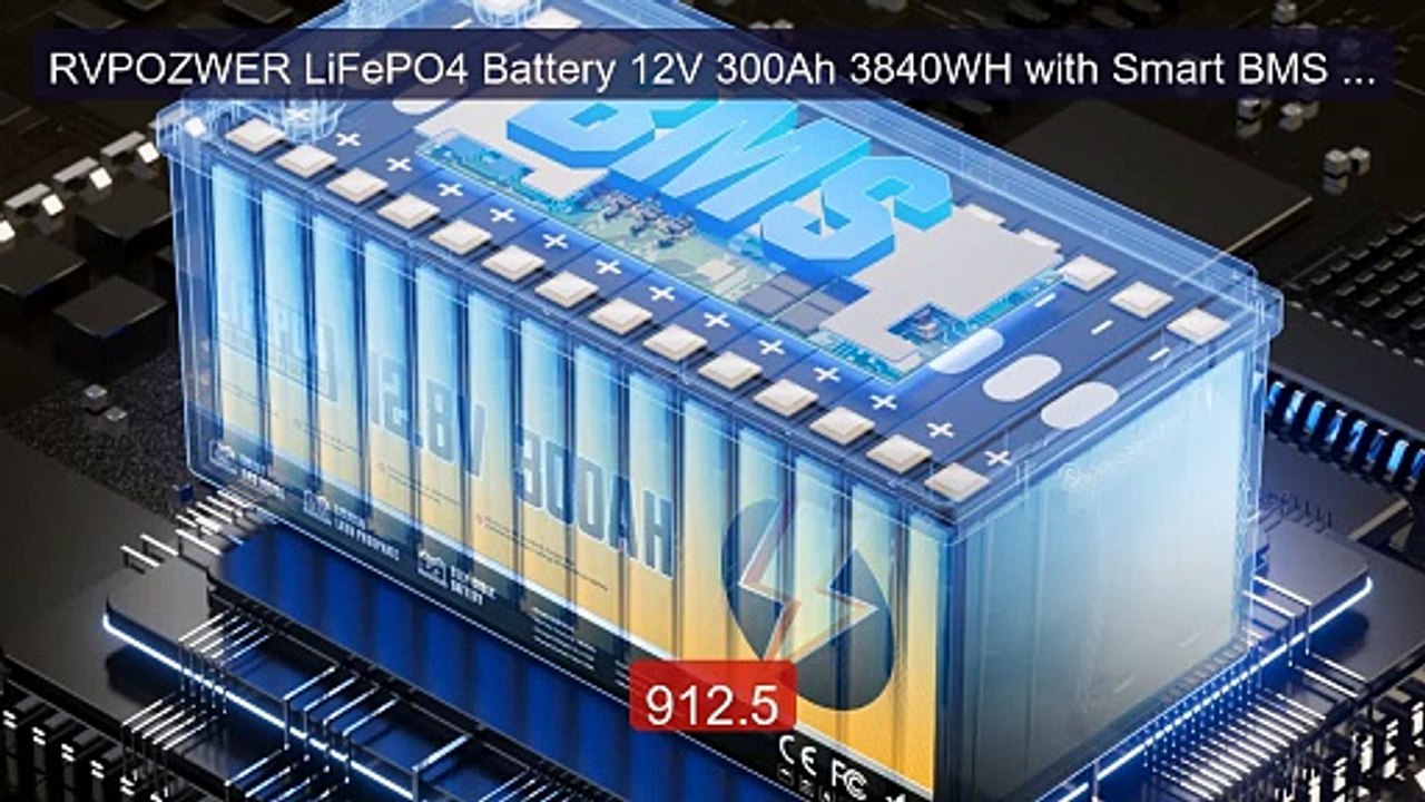 RVPOZWER LiFePO4 Battery 12V 300Ah 3840WH with Smart BMS 15000... -- Best Buy 2026 | Great Quality!