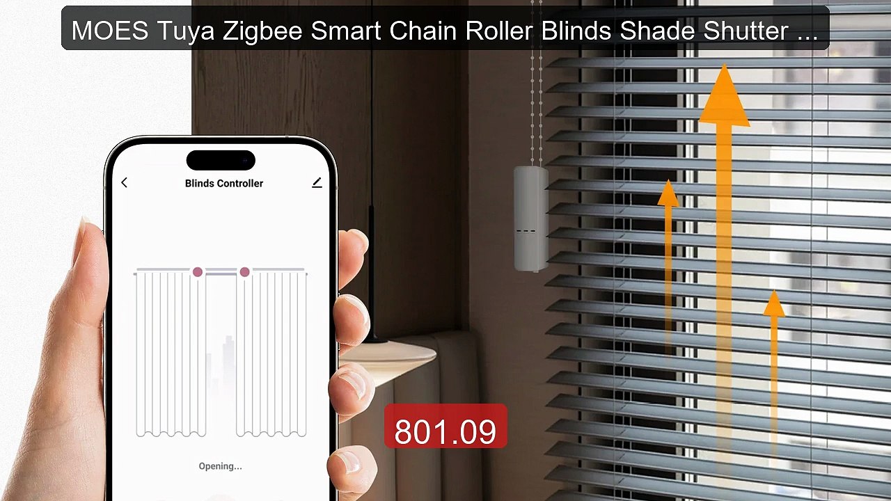 MOES Tuya Zigbee Smart Chain Roller Blinds Shad...