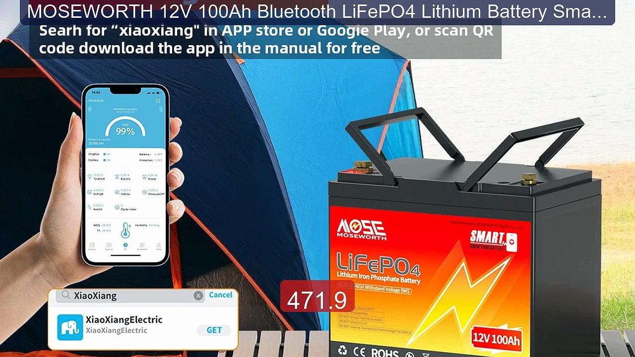 MOSEWORTH 12V 100Ah Bluetooth LiFePO4 Lithium Battery Smart... -- Top Pick 2026 | Unbeatable Price!