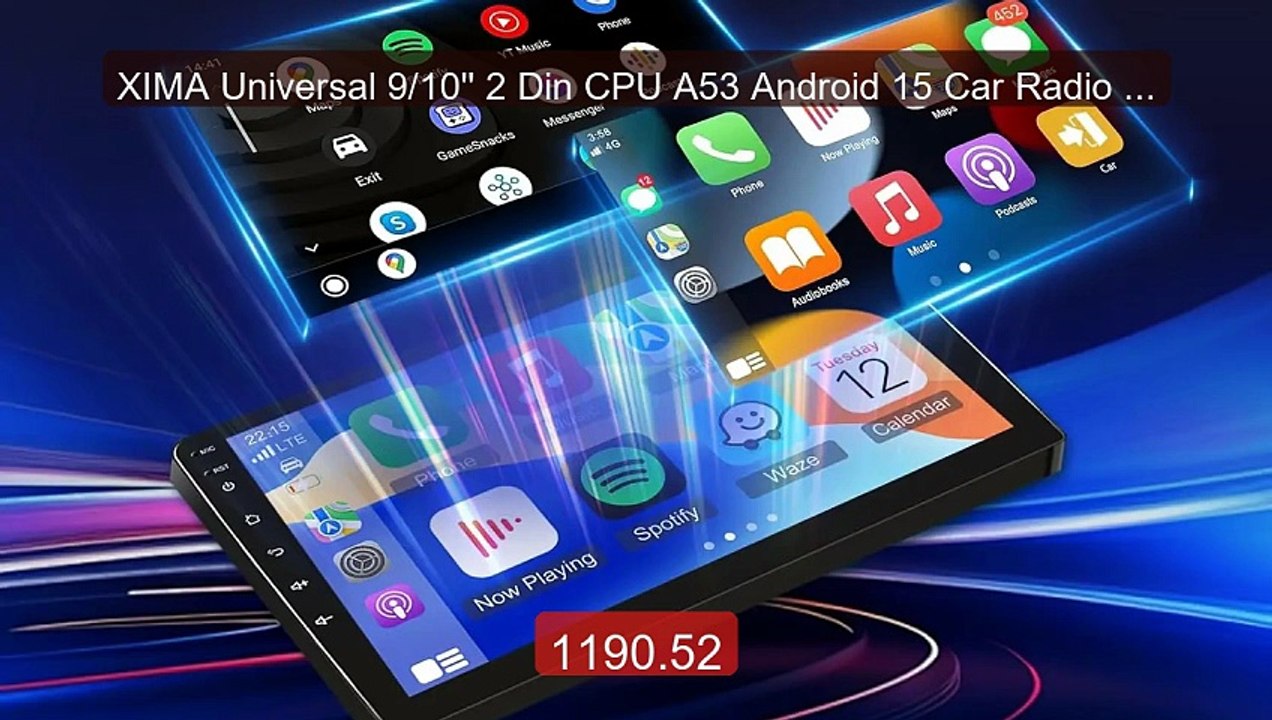 XIMA Universal 9/10'' 2 Din CPU A53 Android 15 Car Radio Multi... -- Best Buy 2026 | Great Quality!