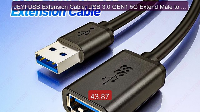 JEYI USB Extension Cable, USB 3.0 GEN1 5G Extend Male to Femal... Hot Deal 2026 | Limited Offer!