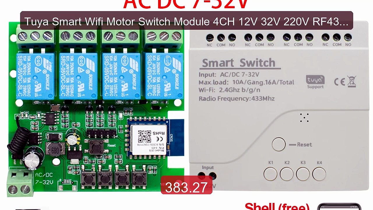 Tuya Smart Wifi Motor Switch Module 4CH 12V 32V 220V RF433 Receiver... -- Top Rated 2026 | Buy Now!