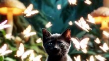 Cat and Butterfly 🐱🦋✨  #CatAndButterfly #CuteCat #ButterflyMagic #NatureVibes #PetLove #AdorableMoments #AnimalFriends #ViralCat #AestheticMood #WholesomeContent