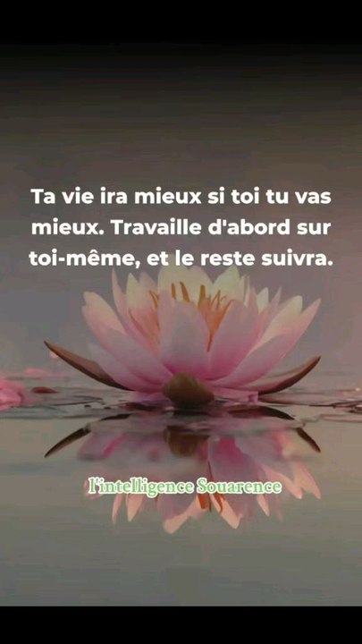 Ta vie ira mieux si toi tu vasmieux. Travaille d'abord surtoi-même, et le reste suivra.#lintelligencesouarence #reels #viralvideochallenge #inspiration #penseepositivedujour #motivation #viralchallenge #viralreelschallenge #citationdujour #shortsreels