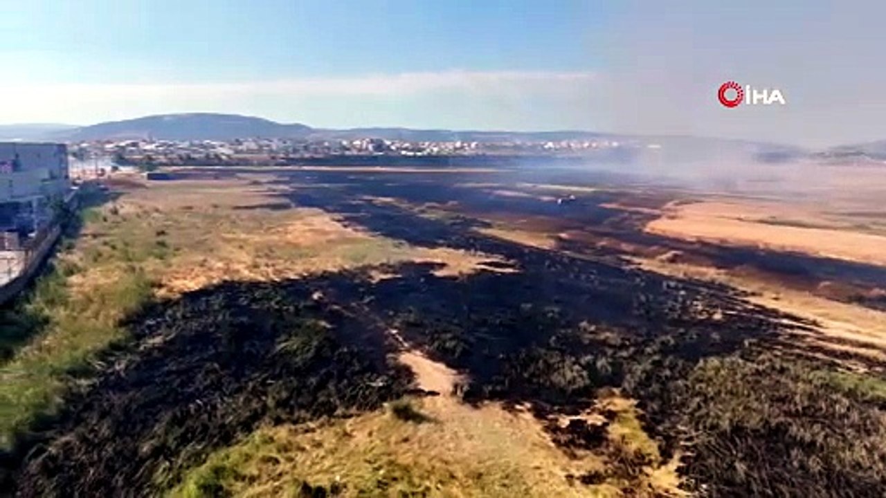 Otlak alanda çıkan yangın korkuttu: Alevler fabrika yakınına kadar ilerledi