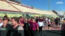 Livorno, raduno dei tifosi allo stadio per omaggiare Protti