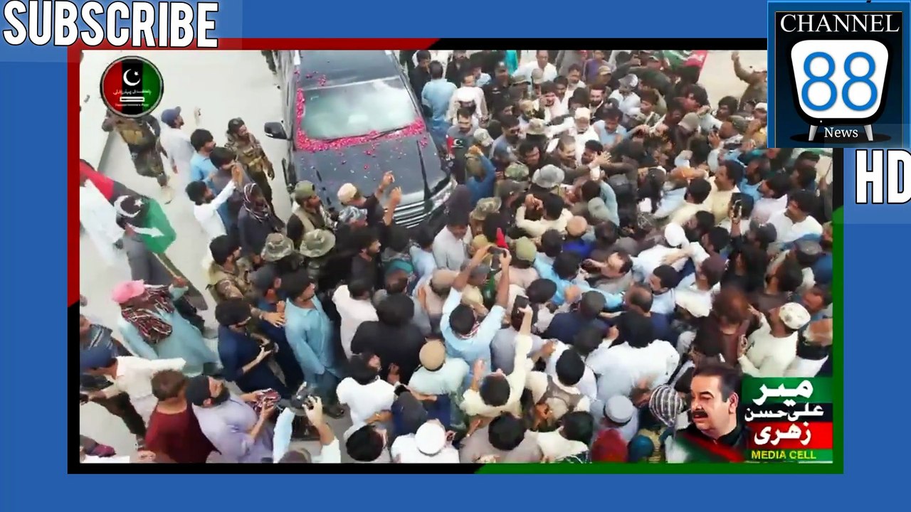 حب: پاکستان پیپلزپارٹی کے سنئیر نائب صدر اور ترجمانِ صدرِ پاکستان جناب آصف علی زرداری برائے بلوچستان میر علی حسن زہری کے اعزاز میں شاندار تقریبِ استقبال  ضلع حب کے لیے اربوں روپے کے تاریخی ترقیاتی منصوبے منظور کروانے اور عوامی مسائل کے حل کے لیے مسلسل جدو