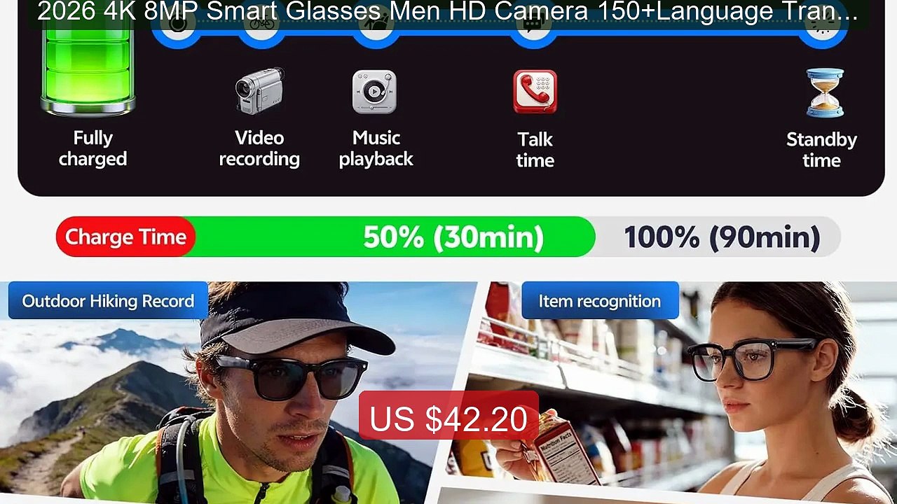2026 4K 8MP Smart Glasses Men HD Camera 150+Language Translation C... -- Best Deal 2026 | Shop Now!