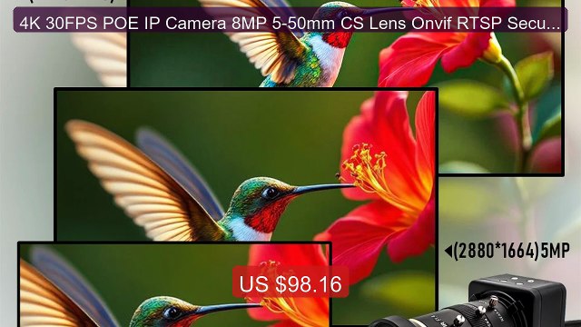 4K 30FPS POE IP Camera 8MP 5-50mm CS Lens Onvif RTSP Security ... Hot Deal 2026 | Limited Offer!