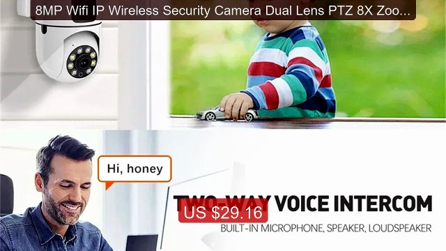 8MP Wifi IP Wireless Security Camera Dual Lens PTZ 8X Zoom Tra... Hot Deal 2026 | Limited Offer!