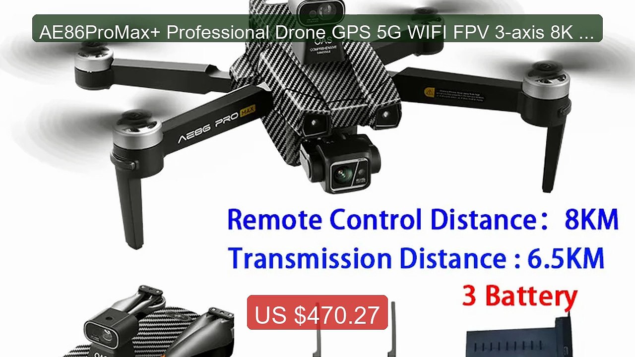 AE86ProMax+ Professional Drone GPS 5G WIFI FPV 3-axis 8K Dual... -- Amazing Value 2026 | Must Have!
