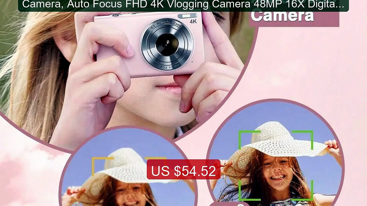 Camera, Auto Focus FHD 4K Vlogging Camera 48MP...