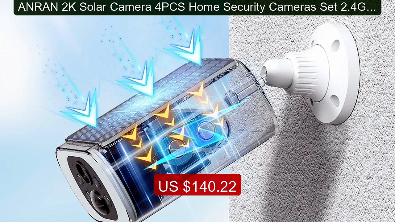 ANRAN 2K Solar Camera 4PCS Home Security Camera...