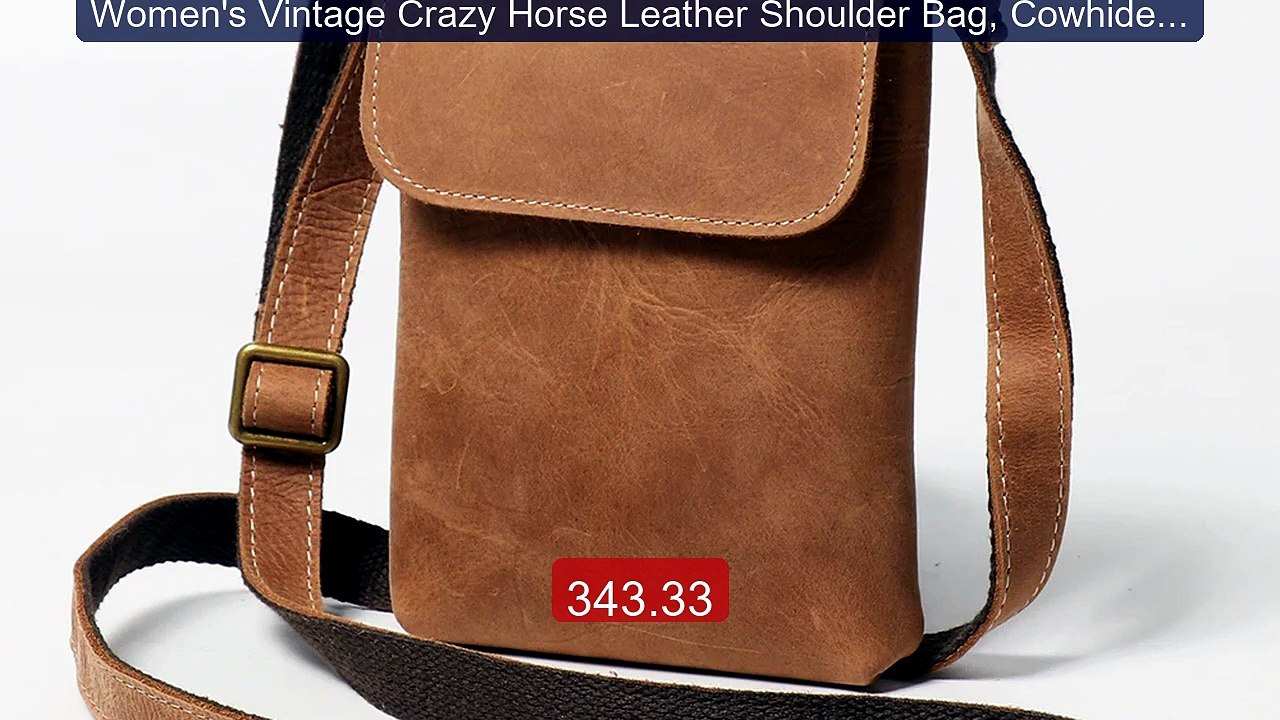 Women's Vintage Crazy Horse Leather Shoulder Bag, Cowhide Phone Sl... -- Best Deal 2026 | Shop Now!