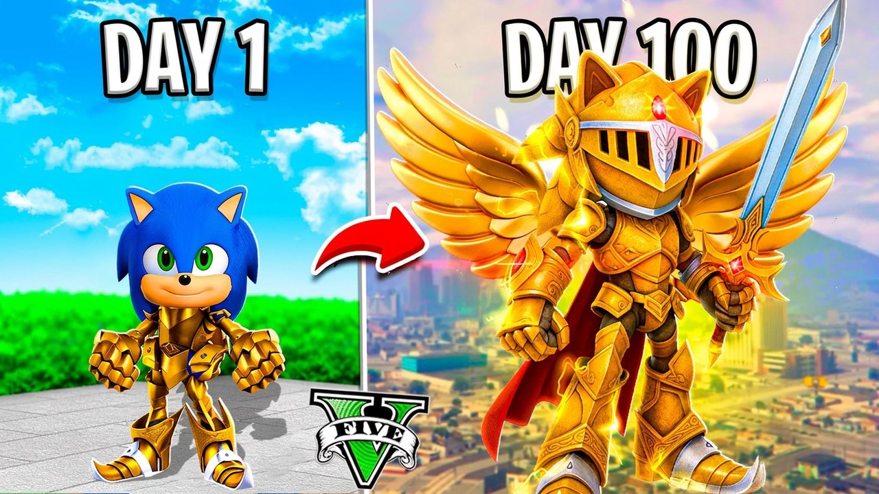 I Survived 100 Days as Excalibur Sonic in GTA 5! (Sonic Movie Mod)