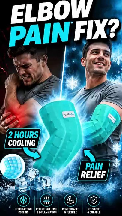 Elbow Ice Pack Wrap for Tendonitis & Tennis Elbow https://amzn.to/4eUZCPZ | Cold Compression Relief