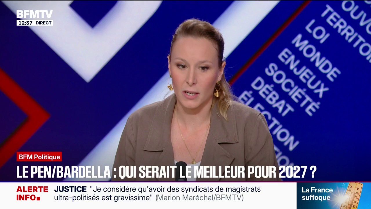 "Les Français se fichent pas mal de la vie privée de Jordan Bardella", estime Marion Maréchal au sujet du couple formé par le président du RN et la princesse Maria Carolina de Bourbon des Deux-Siciles