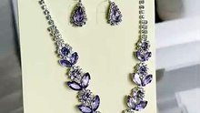 💜 This Purple Waterdrop Jewelry Set Looks Like a Royal Wedding Dream ✨