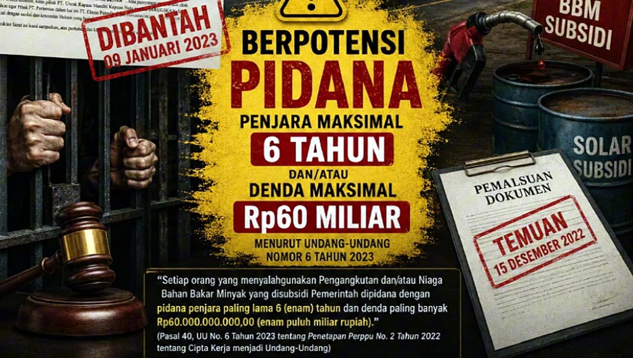 PT Perintis Berpotensi PHU Denda Rp60 Miliar, Perusahaan Transportir Diduga Pakai BBM Subsidi di Kabupaten Kapuas Hulu!