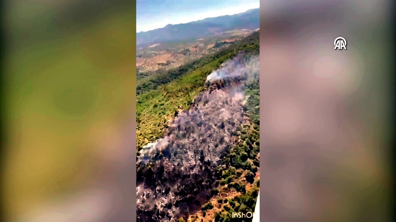 Balıkesir'de öğle saatlerinde çıkan orman yangınına müdahale sürüyor