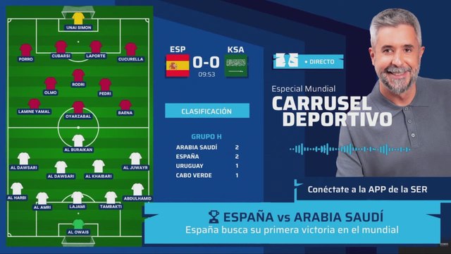 RESUMEN y GOLES del ESPAÑA 4 - ARABIA SAUDÍ 0 Mundial 2026 | Audio Carrusel Deportivo