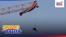 Paraglider, aksidenteng sumabit sa construction crane | Unang Balita