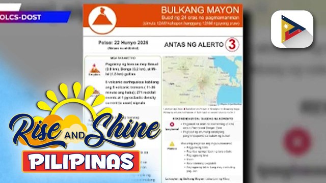 Muling pagtaas ng mga aktibidad ng Bulkang #Mayon, naitala ng Phivolcs ngayong araw