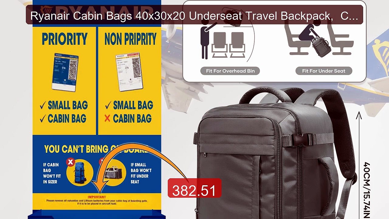 Ryanair Cabin Bags 40x30x20 Underseat Travel Backpack,  Cabin Fly ... -- Best Deal 2026 | Shop Now!