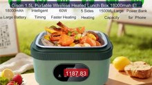 Gison 1.5L Portable Wireless Heated Lunch Box 18000mah Electri... -- Best Buy 2026 | Great Quality!