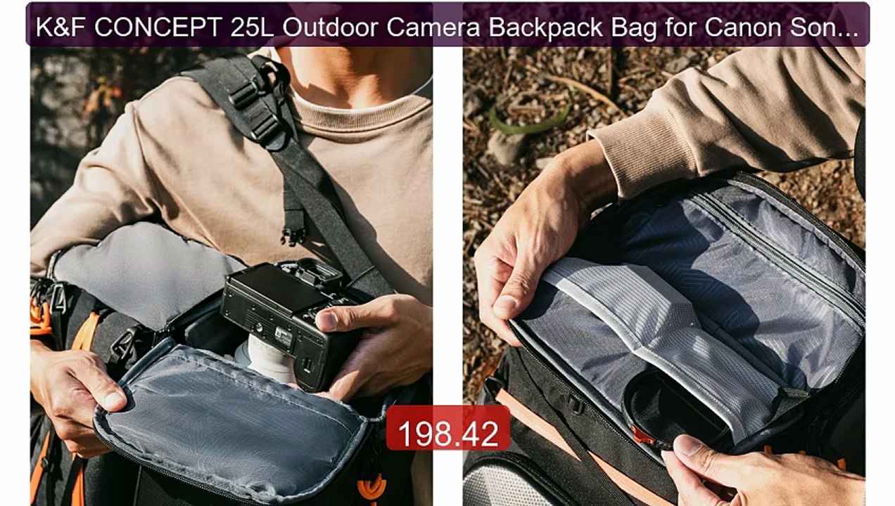 K&F CONCEPT 25L Outdoor Camera Backpack Bag for Canon Sony DJI DSLR... -- Top Rated 2026 | Buy Now!