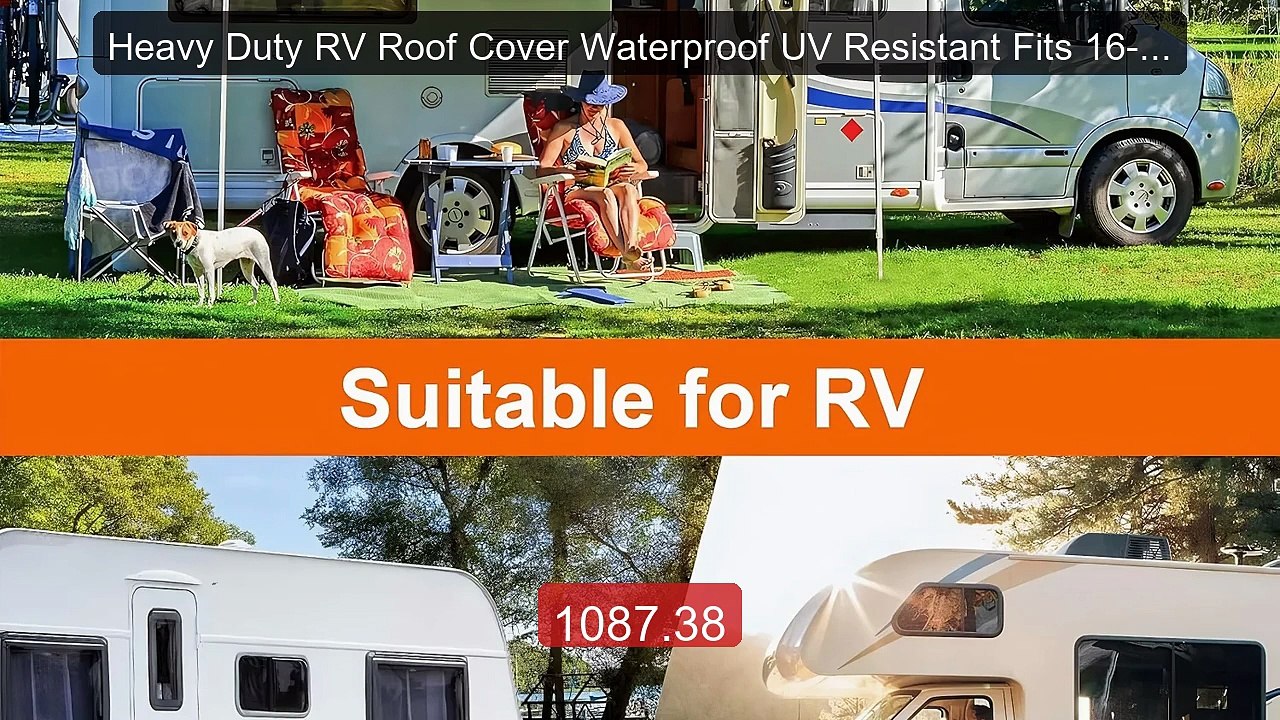 Heavy Duty RV Roof Cover Waterproof UV Resistant Fits 16-37 ft RVs ... -- Top Rated 2026 | Buy Now!