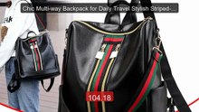 Chic Multi-way Backpack for Daily Travel Stylish Striped-deta... -- Amazing Value 2026 | Must Have!