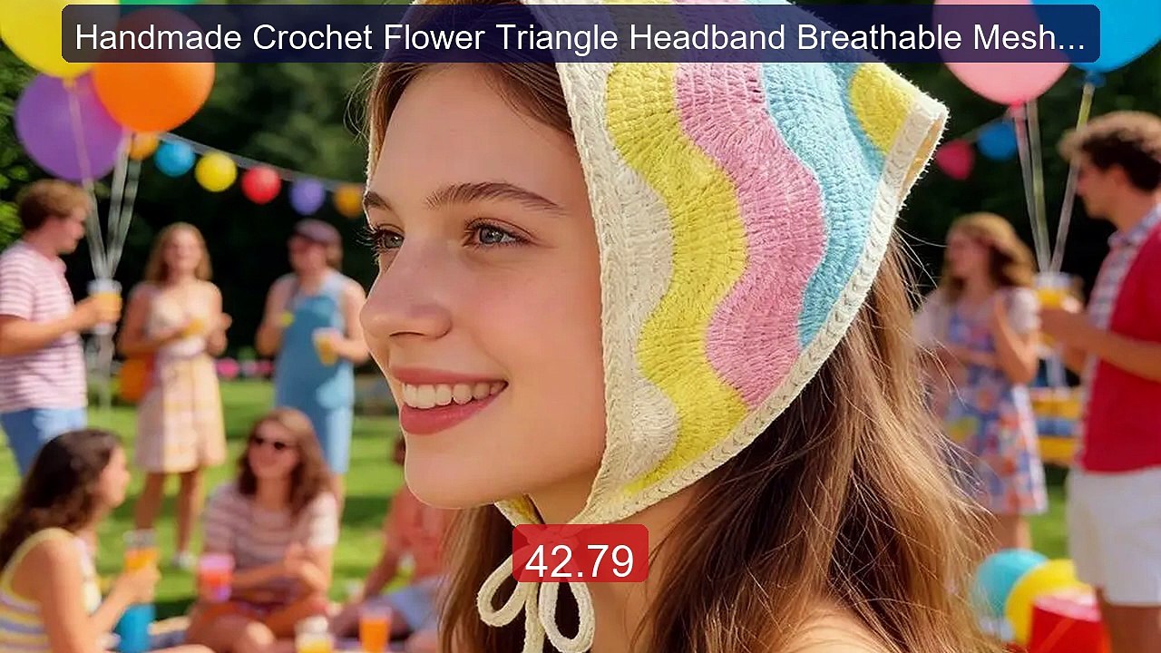 Handmade Crochet Flower Triangle Headband Breathable Mesh Hair Scar... -- Top Rated 2026 | Buy Now!
