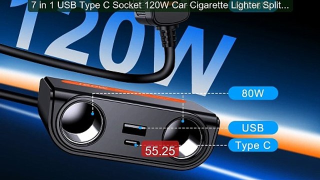 7 in 1 USB Type C Socket 120W Car Cigarette Lighter Splitter 12V 2... Best Deal 2026 | Shop Now!