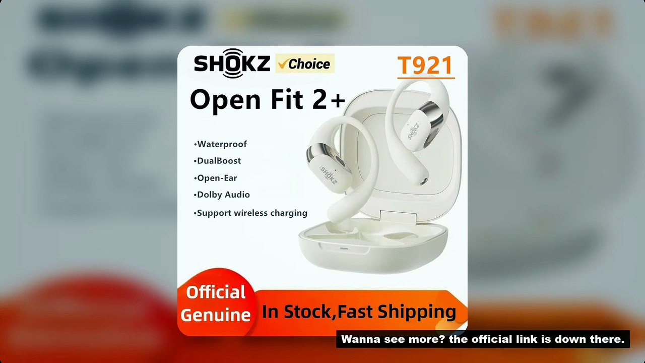 Shokz OpenFit 2+ T921 Open Hanging Ear Headsets Dolby Audio Wireless Bluetooth Earphones,DualBoost T
