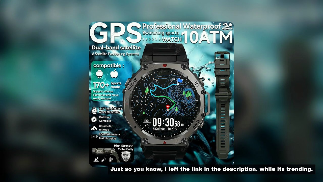 T-Rex 3 Ultra GPS Smart Watch 5 ATM Waterproof Built-in Dual-band GNSS Compass Military Sport Smartw